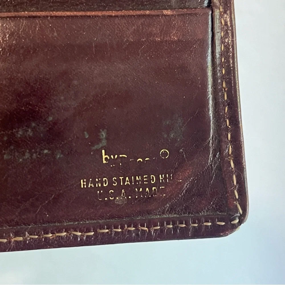 Bosca Hand stained brown leather wallet made in USA
